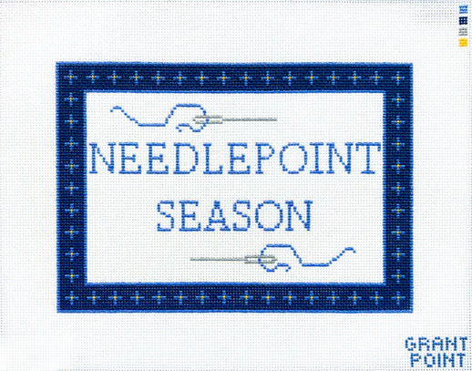 Needlepoint Season hand-printed needlepoint canvas by Grant Point Designs