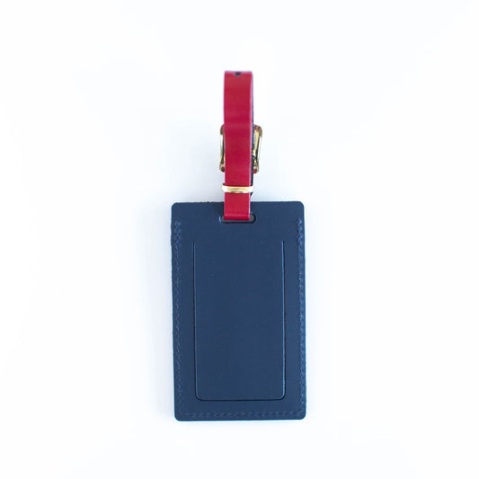 Navy with Red Luggage Tag