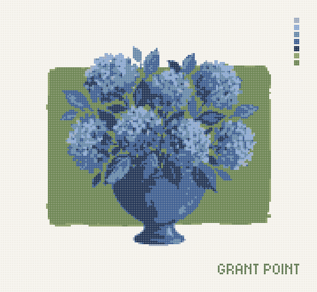 Blue Hydrangeas in Blue Vase