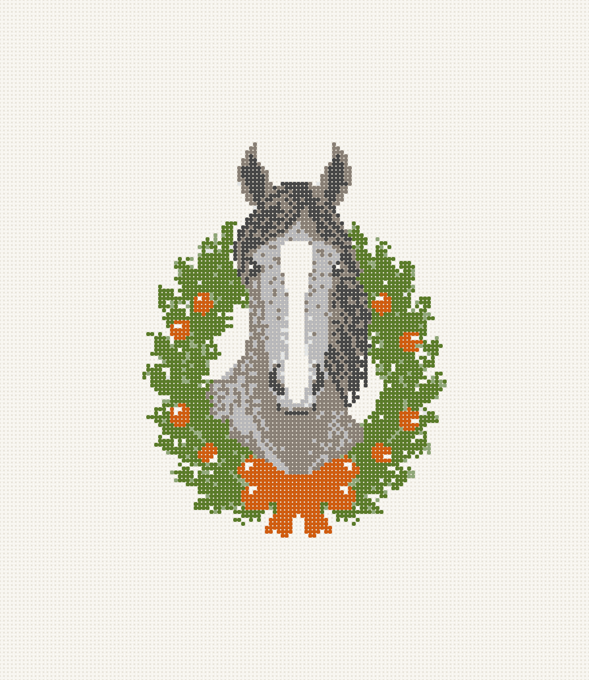 Christmas Grey Horse