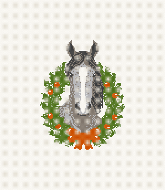 Christmas Grey Horse