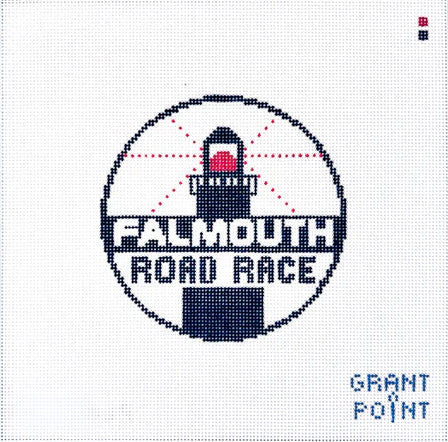 Falmouth Road Race hand-printed needlepoint canvas by Grant Point Designs