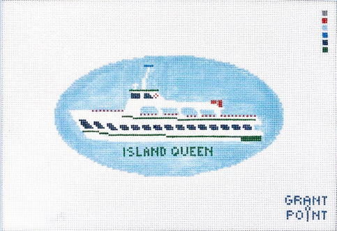 Island Queen hand-printed needlepoint canvas by Grant Point Designs