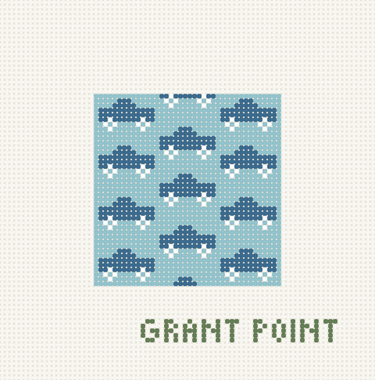 Kids Blue Car Pattern