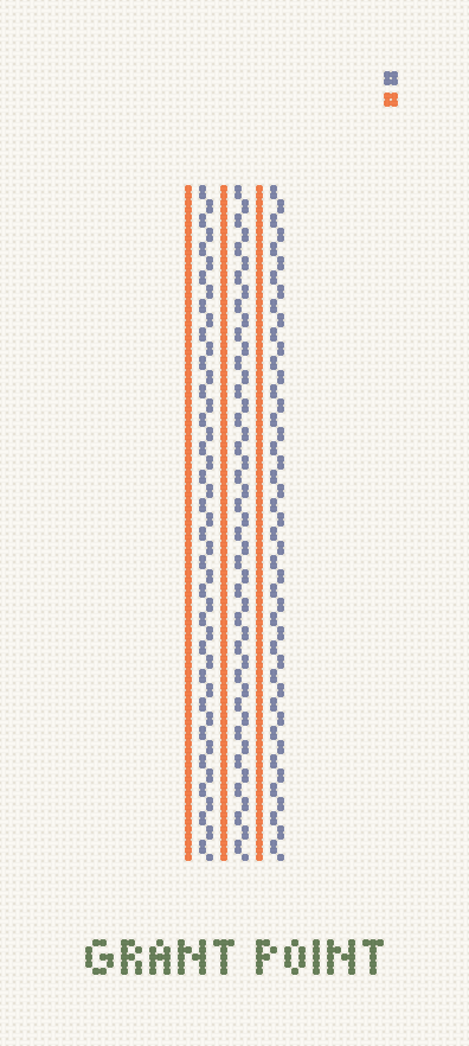 Orange and Navy Squiggly Key Fob