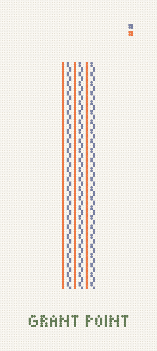 Orange and Navy Squiggly Key Fob