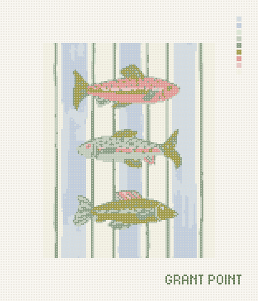Three Fish on Stripes