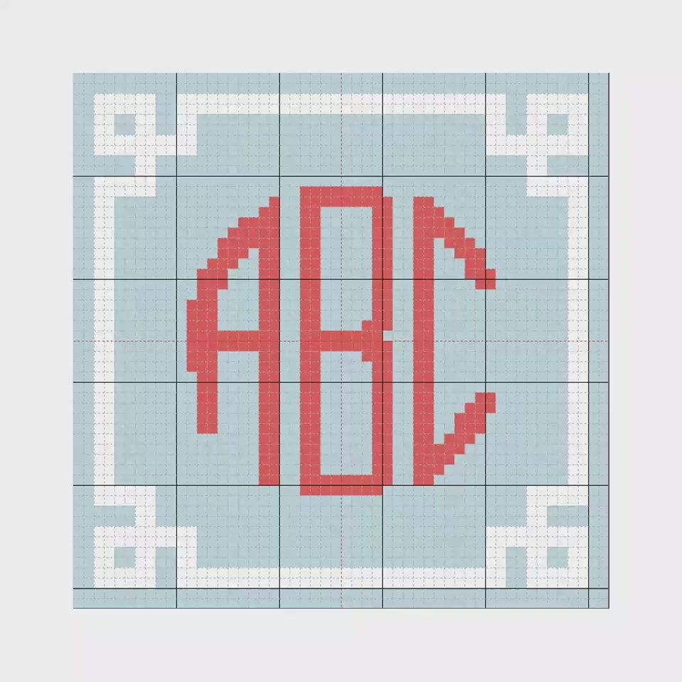 Circle Monogram Alphabet & Charted E-Book – Grant Point Designs