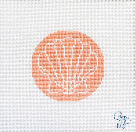 Scallop Shell hand-printed needlepoint canvas by Grant Point Designs