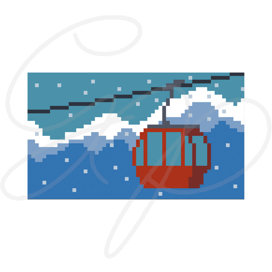 Gondola with Mountains Luggage Tag Chart