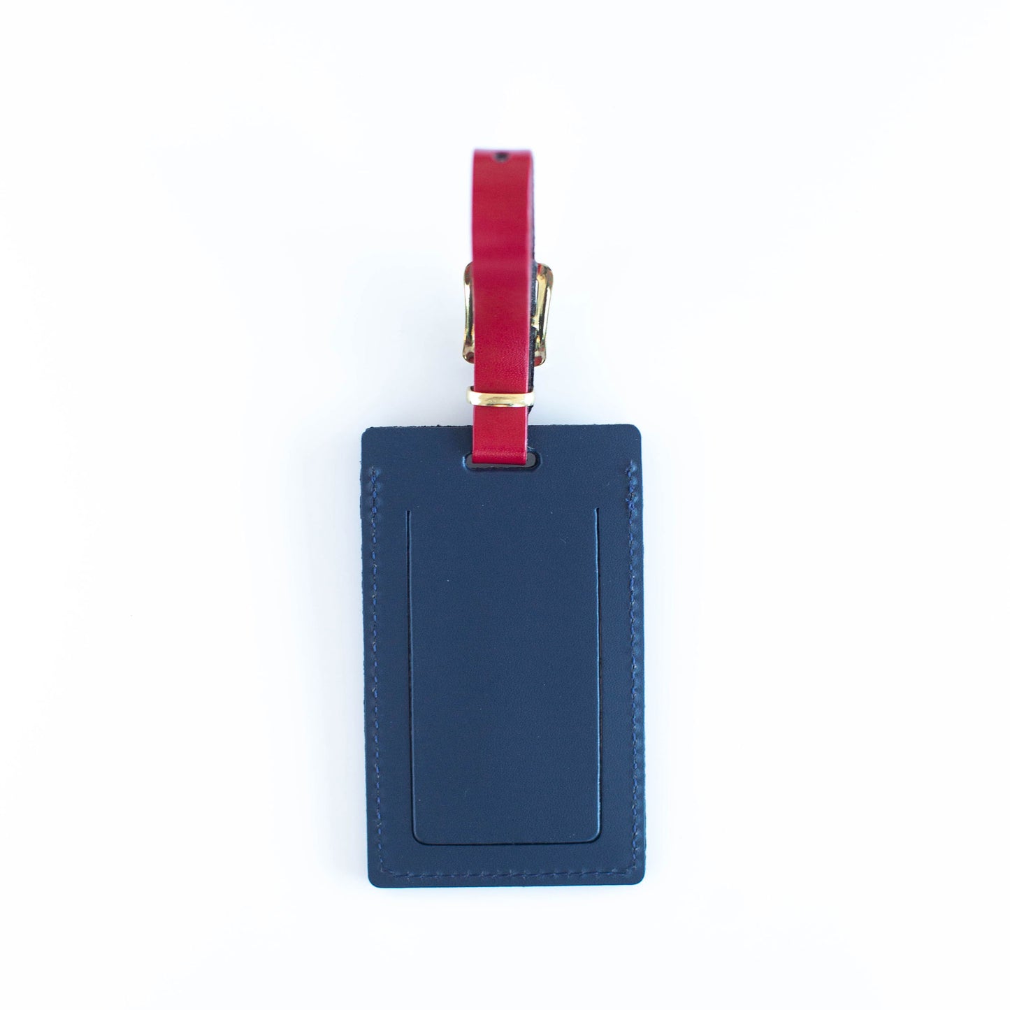 Navy with Red Luggage Tag