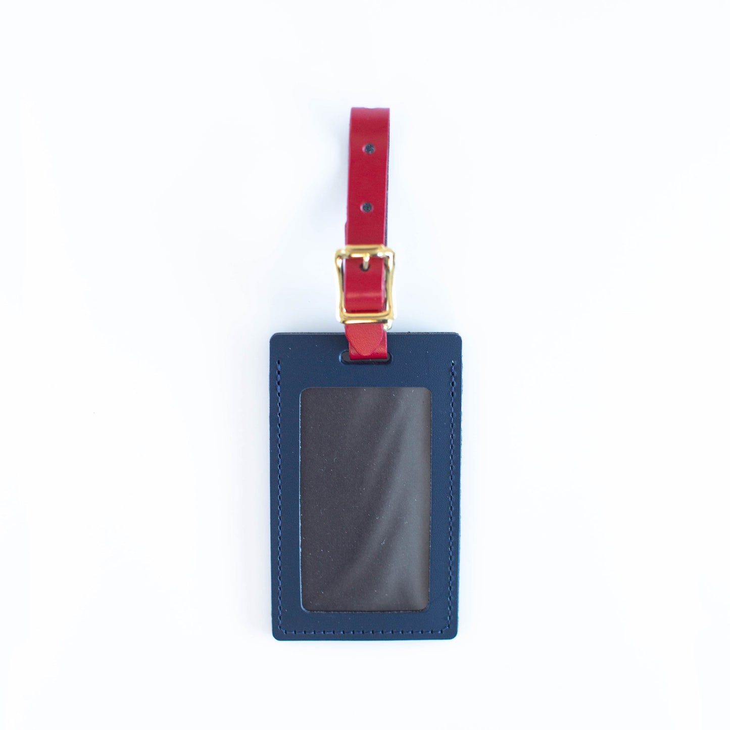 Navy with Red Luggage Tag