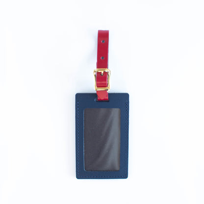 Navy with Red Luggage Tag