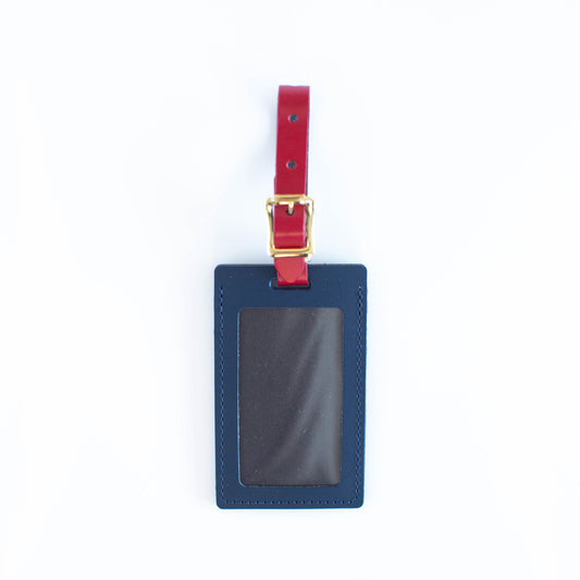 Navy with Red Luggage Tag