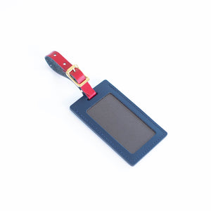 Navy with Red Luggage Tag