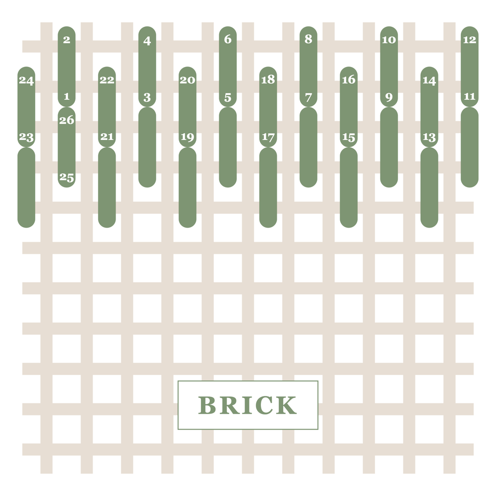 Brick (Vertical) stitch diagram