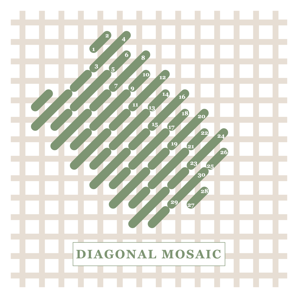 Diagonal Mosaic stitch diagram